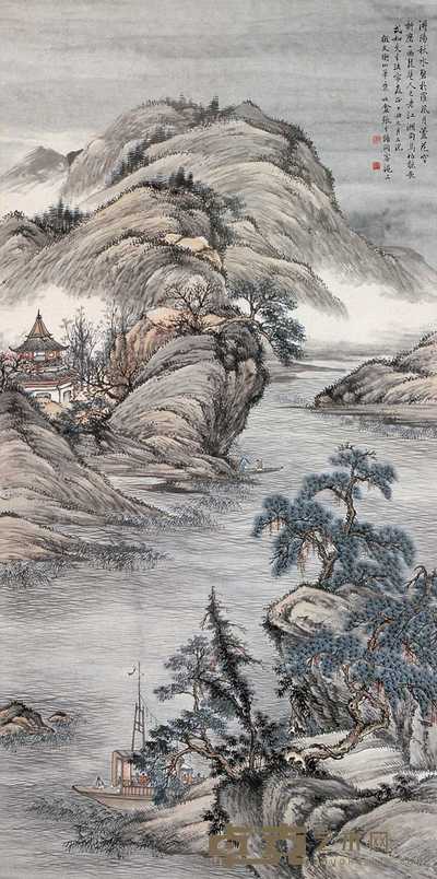 张生镛 1937年作 秋水碧波 立轴 135×67.5cm